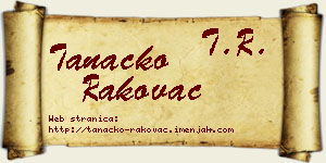 Tanacko Rakovac vizit kartica